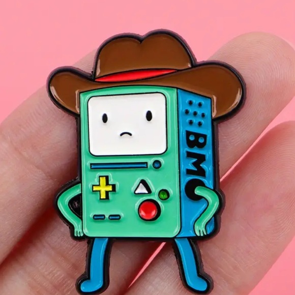 Cartoon Network BMO Cowboy Enamel Pin - Green and Brown - Picture 1 of 4